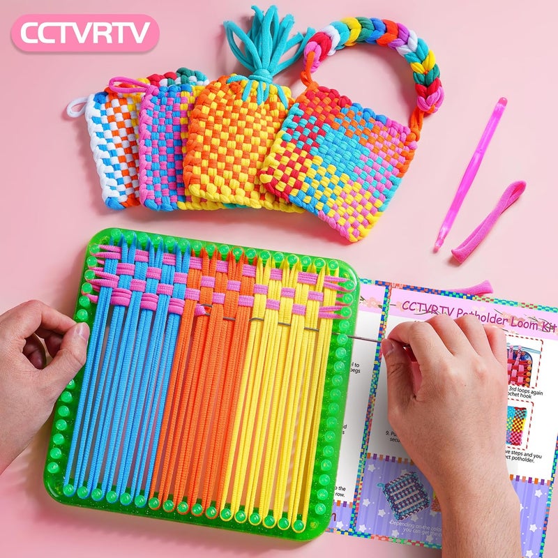CCTVRTV Weaving Loom Kit Toys for Kids and Adults, Potholder Loops DIY Arts and Crafts for Boys and Girls Ages 5 6 7 8-12 13, Easy Potholder Loom Knitting Kits Gifts for Beginners, 252 Craft Loops. - Image 3